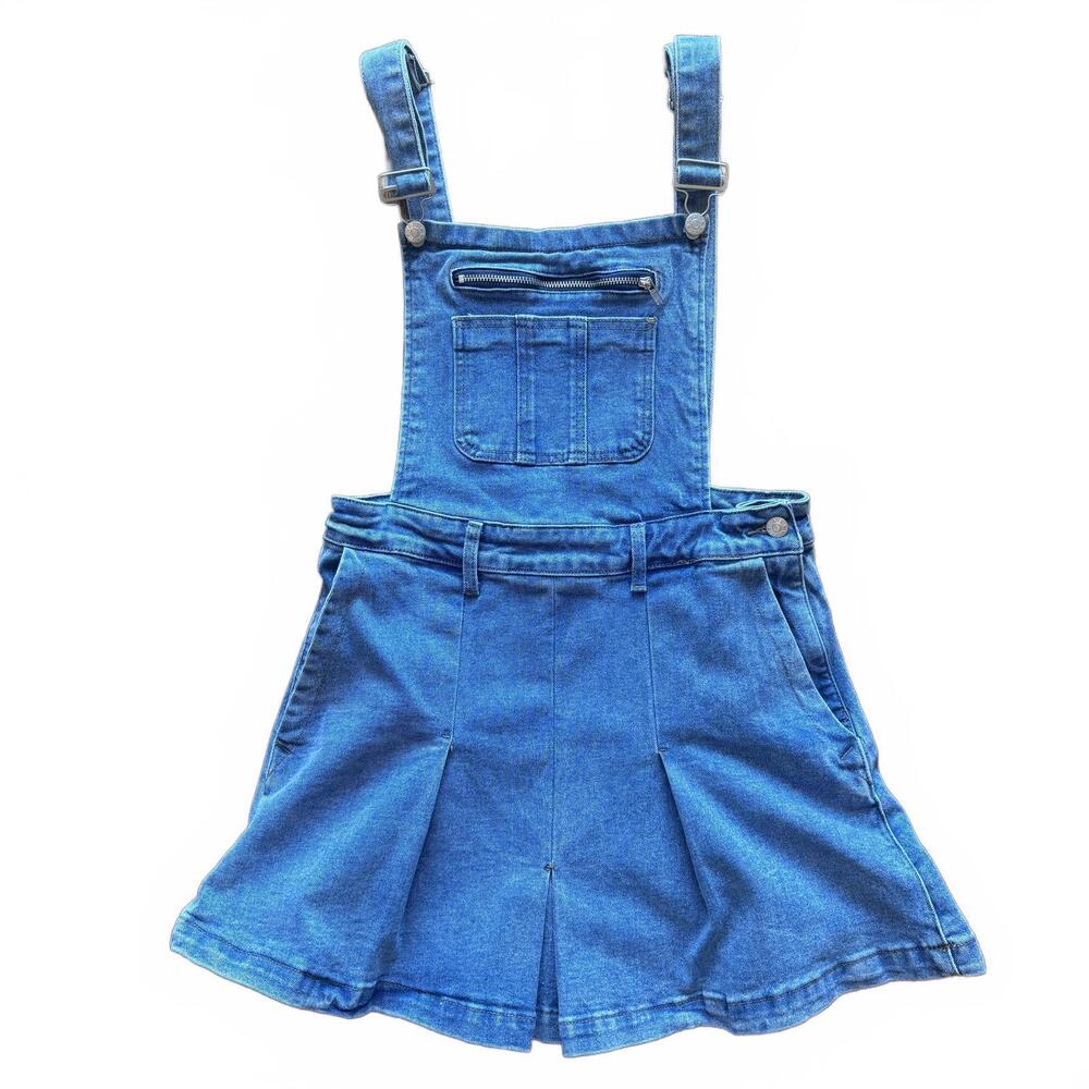 Vibrant M.I.U. Vbrt Denim Overall Dress Size Small View 2
